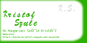 kristof szule business card